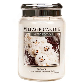 Village Candle Velká vonná svíčka ve skle Snoconut 645g - Kokosový sníh