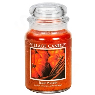 Village Candle Velká vonná svíčka ve skle Spiced Pumpkin 645g - Dýně a koření