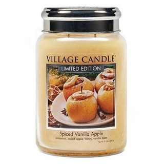Village Candle Velká vonná svíčka ve skle Spiced Vanilla Apple 645g - Pečené vanilkové jablko