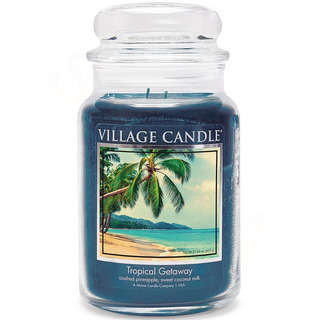 Village Candle Velká vonná svíčka ve skle Tropical Getaway 645g - Víkend v tropech