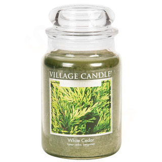 Village Candle Velká vonná svíčka ve skle White Cedar 645g - Cedrové dřevo