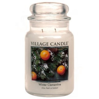 Village Candle Velká vonná svíčka ve skle Winter Clementine 645g - Sváteční mandarinka