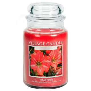 Village Candle Velká vonná svíčka ve skle Velvet Petals 645g - Sametové květy