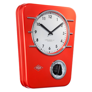 Wesco 322401-02 retro červené závěsné hodiny s minutkou